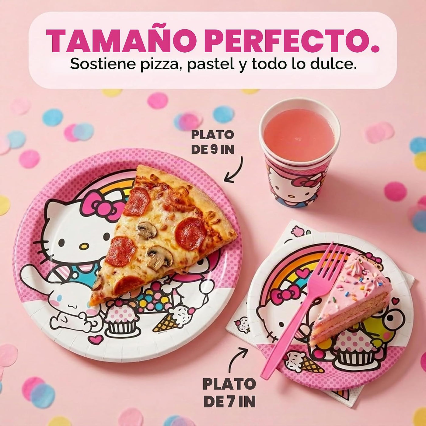 Decoraciones de cumpleaños de Hello Kitty para fiesta, platos y ser...