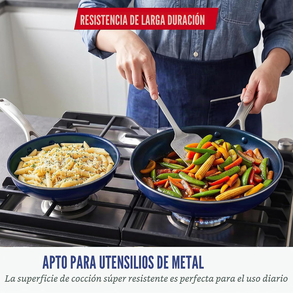 Blue Diamond - Sartén de cerámica antiadherente con infusión de dia...