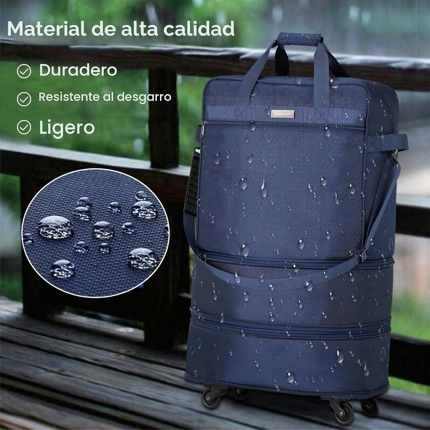 Maletas Hanke con ruedas, bolsa de equipaje plegable y expandible,...