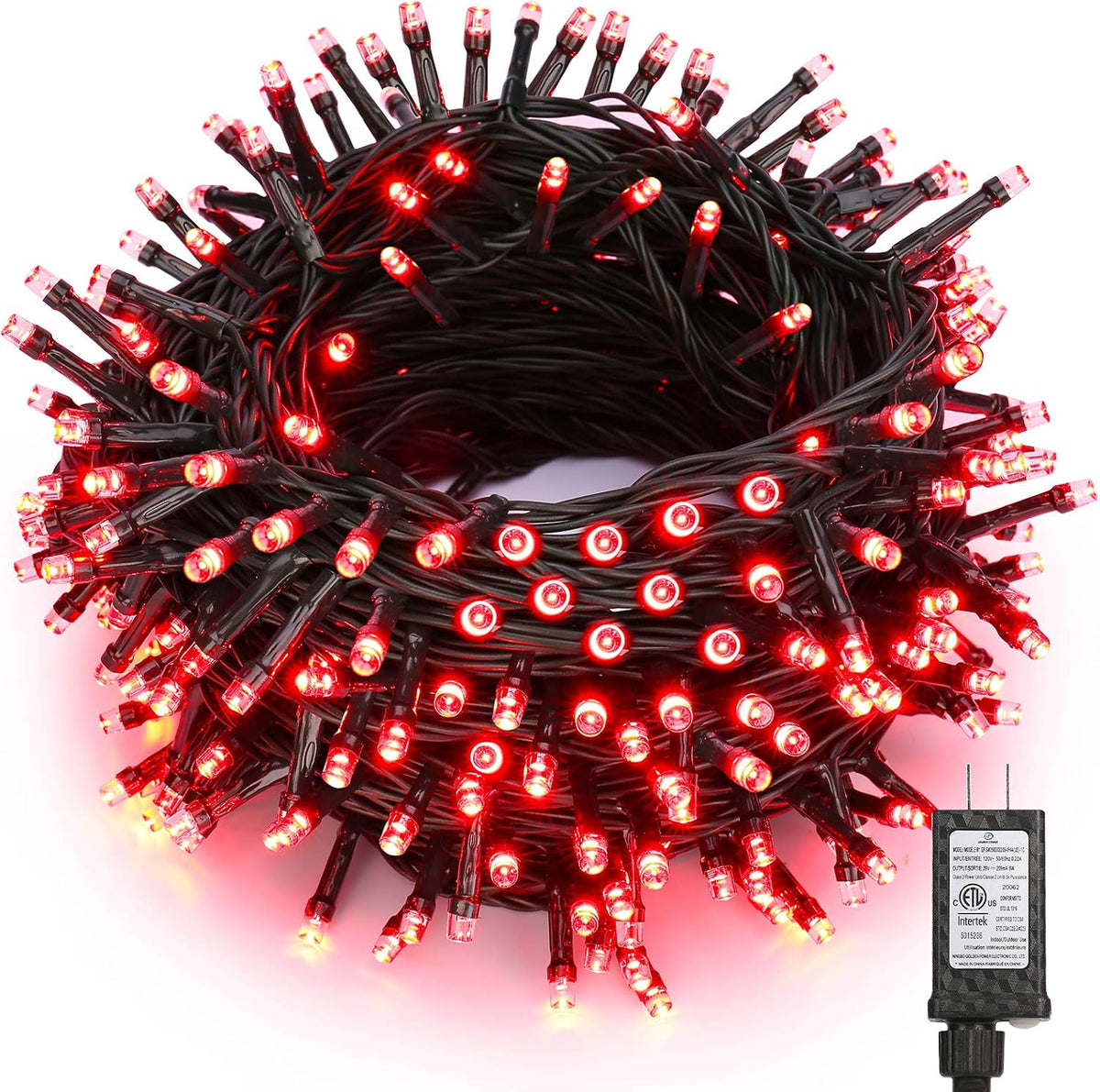 Brizled Luces de Navidad rojas, 78.74 pies, 240 luces LED, mini cad...