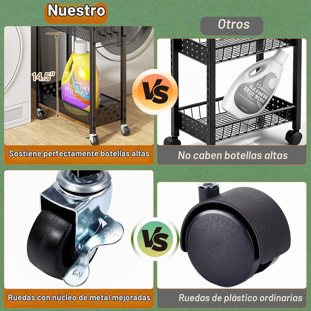 OKZEST Organizadores de baño delgados y carrito de almacenamiento c...