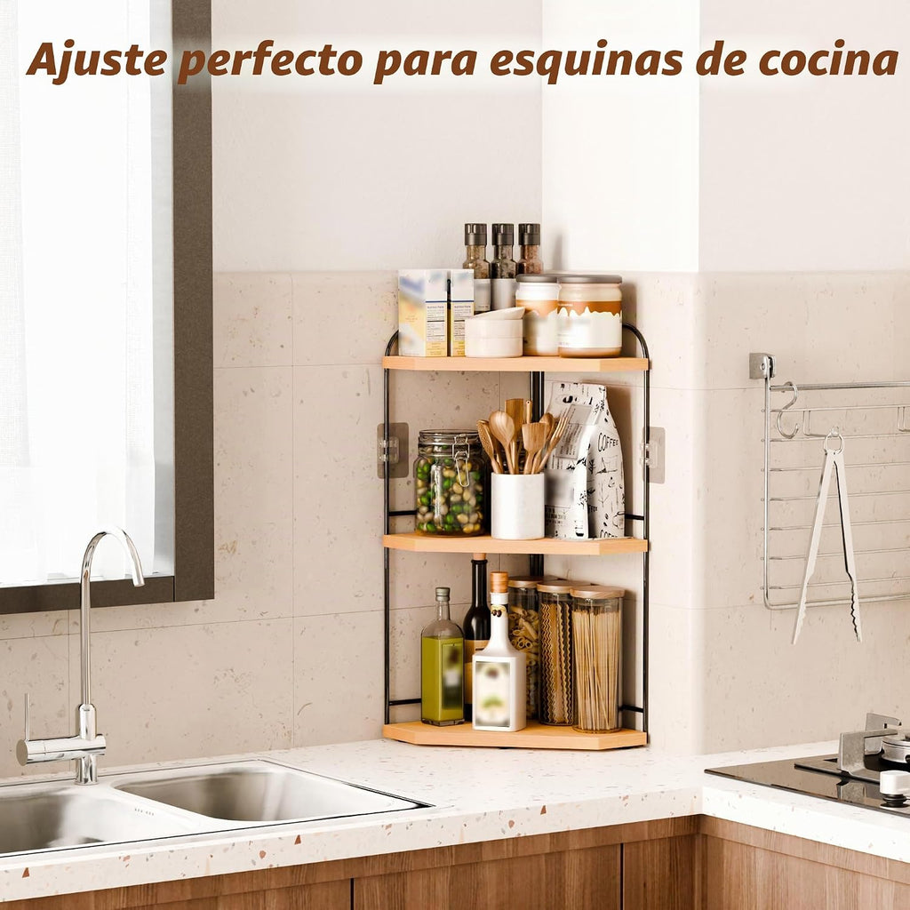 Naeqieo Organizador de esquina para encimera de baño, organizador d...