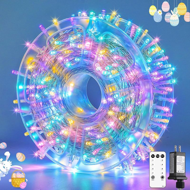JMEXSUSS 400 luces LED de Pascua para interiores y exteriores, cade...