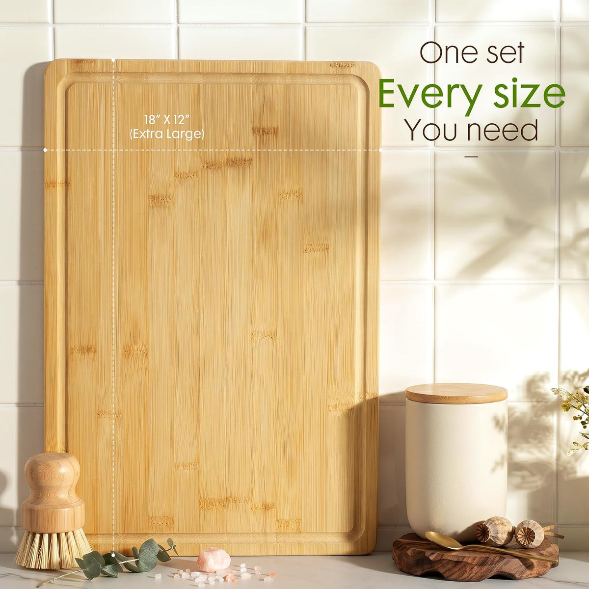 Astercook Tablas de cortar de bambú Nature para cocina | Tablas de...