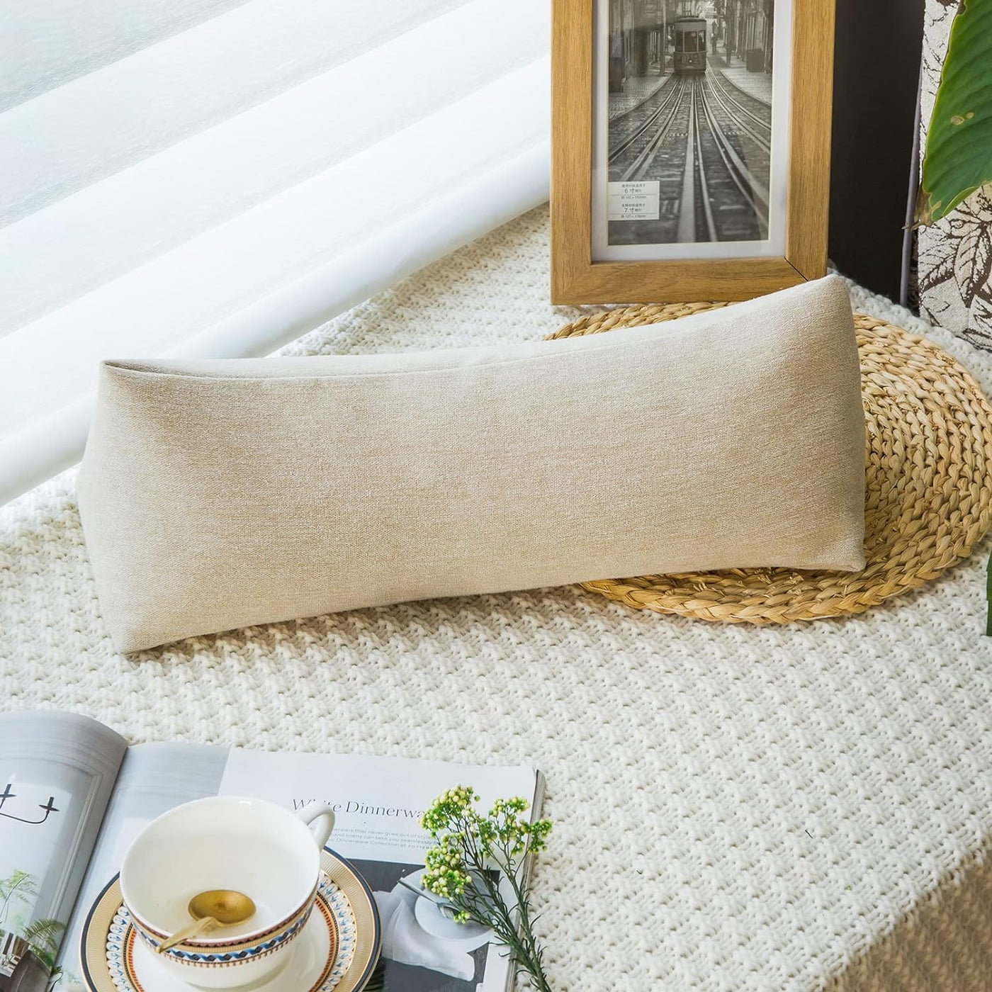 Almohada de apoyo para el cuello de trigo sarraceno, almohada cilín...