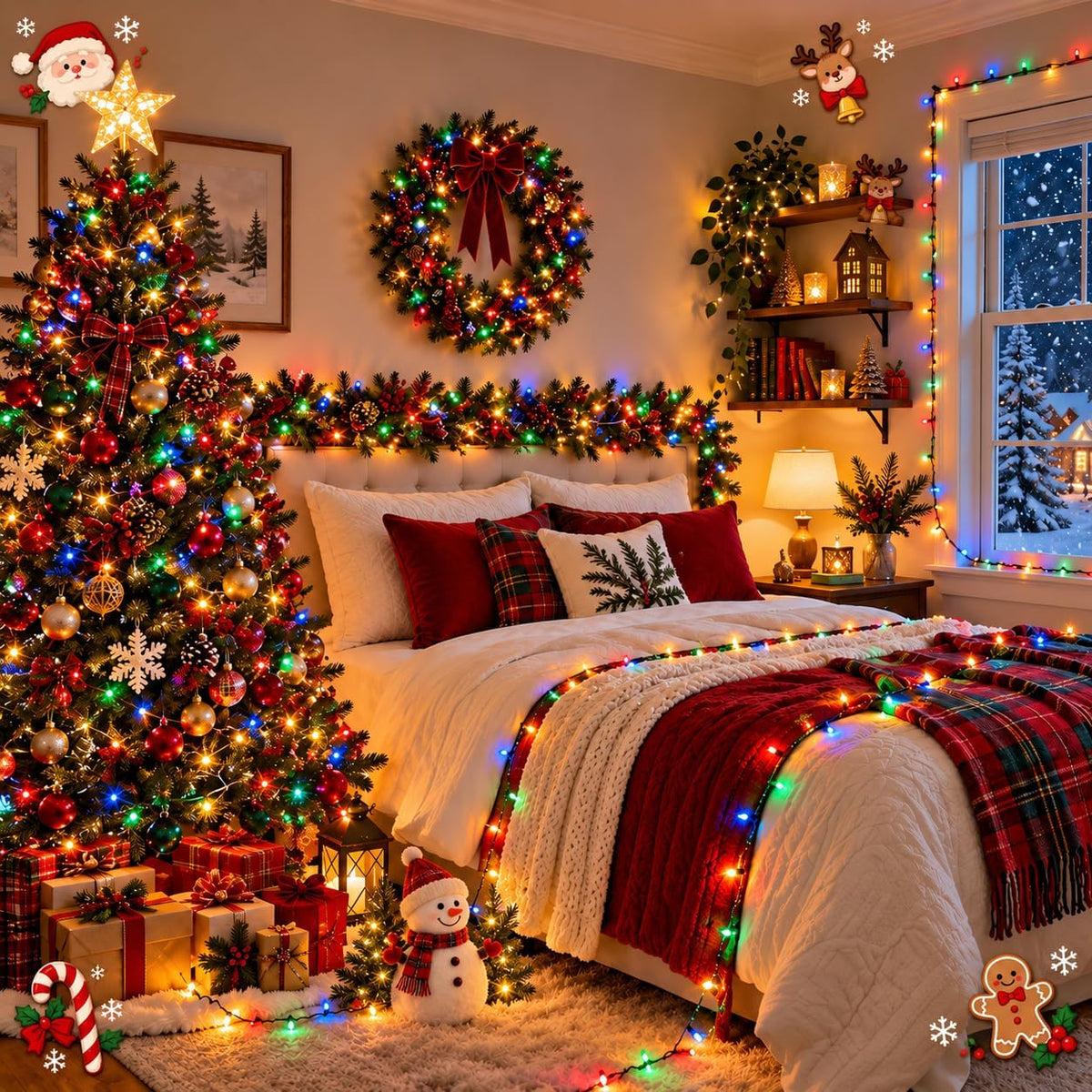 BHCLIGHT Tira de luces de Navidad extralargas de 165 pies de 500 lu...