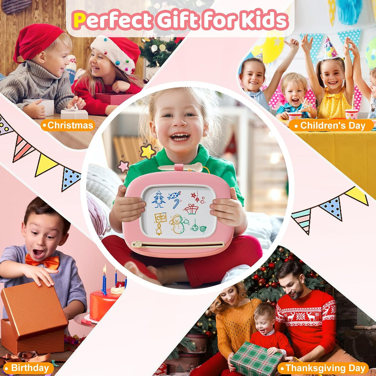 Kikidex Tablero magnético de dibujo, juguetes para niñas pequeñas p...