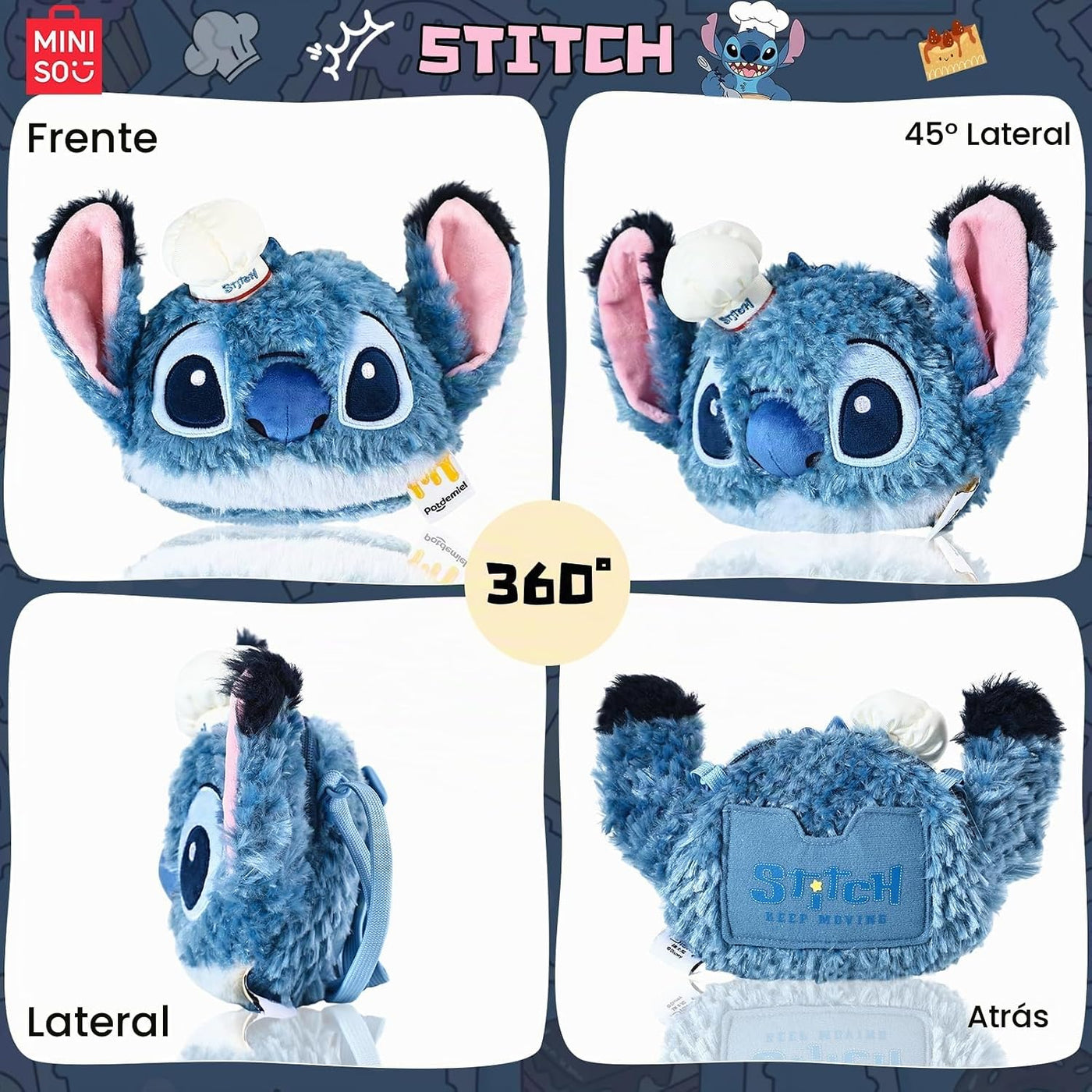MINISO Disney Stitch Crossbody Lilo &amp; Stitch Billetera de dibuj...