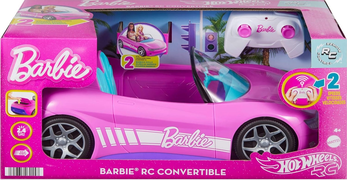 Hot Wheels Barbie RC coche de juguete, control remoto, color rosa |...