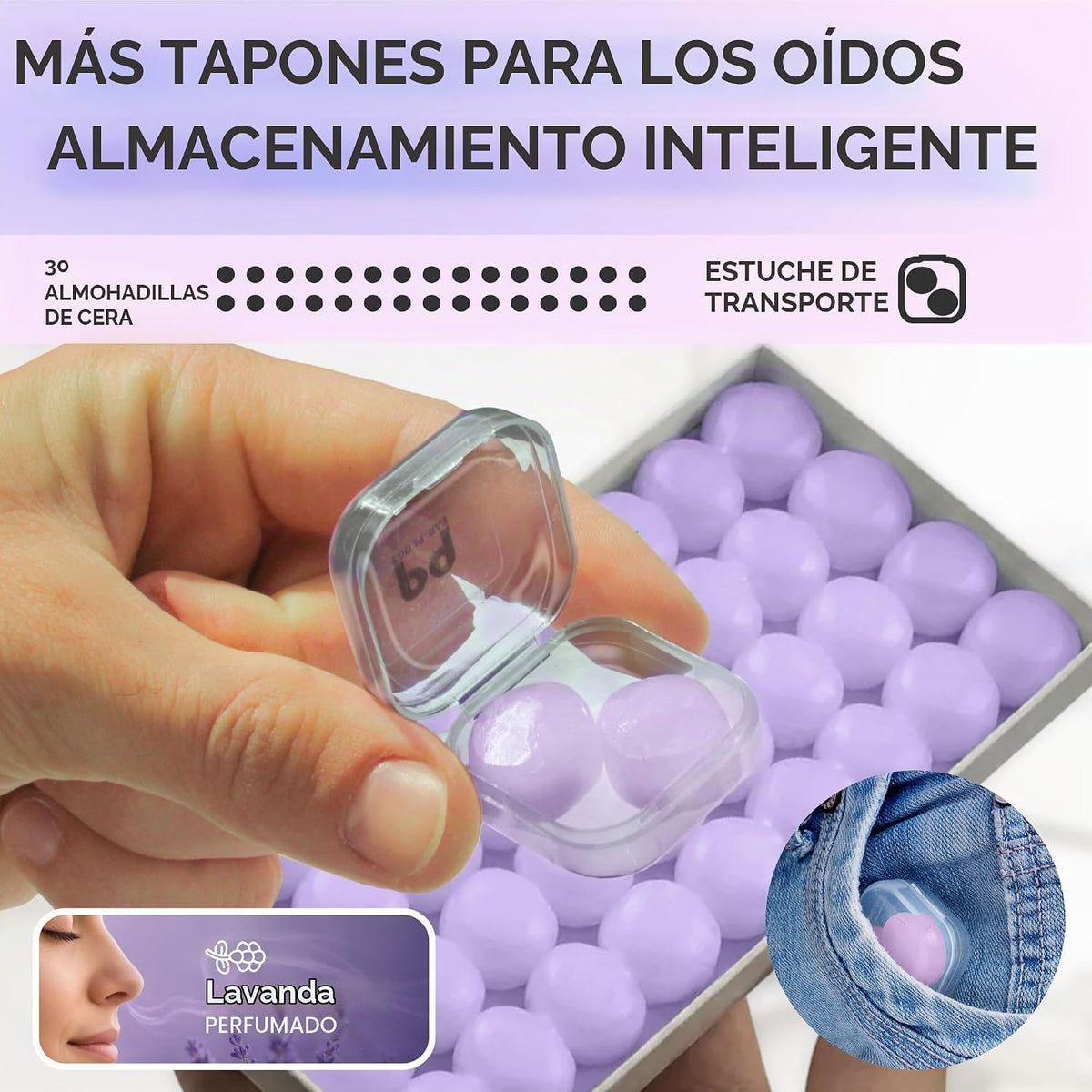 Peace&amp;Quiet PQ Wax - Tapones para los oídos para dormir, nadar,...