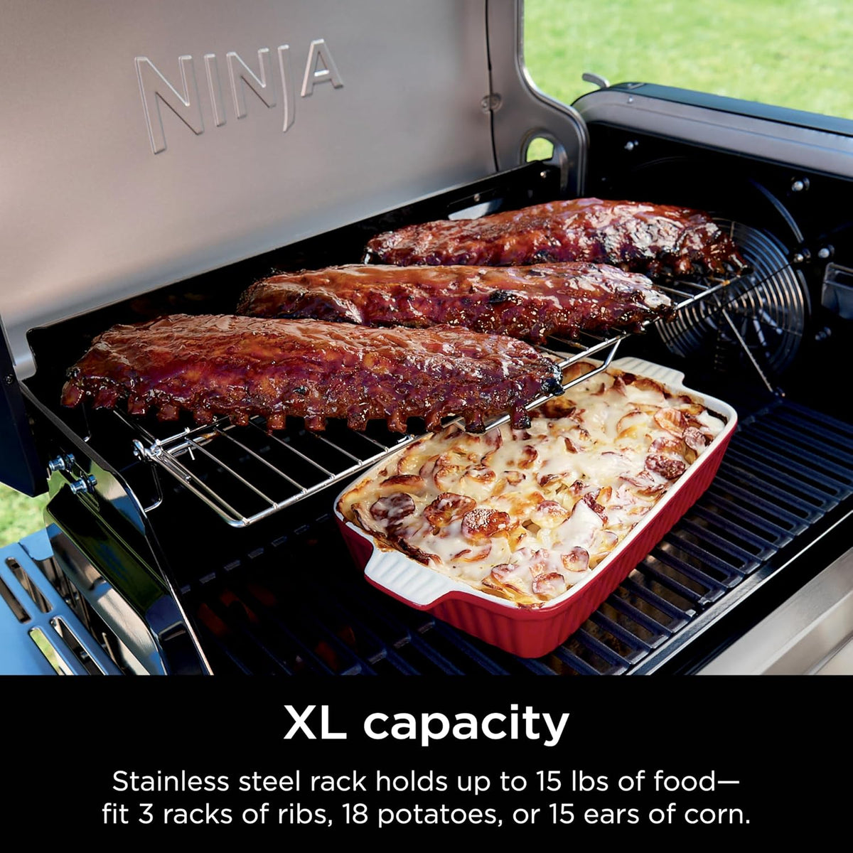 Ninja FlexFlame - Estante expandible para asado y humo para PG300,...