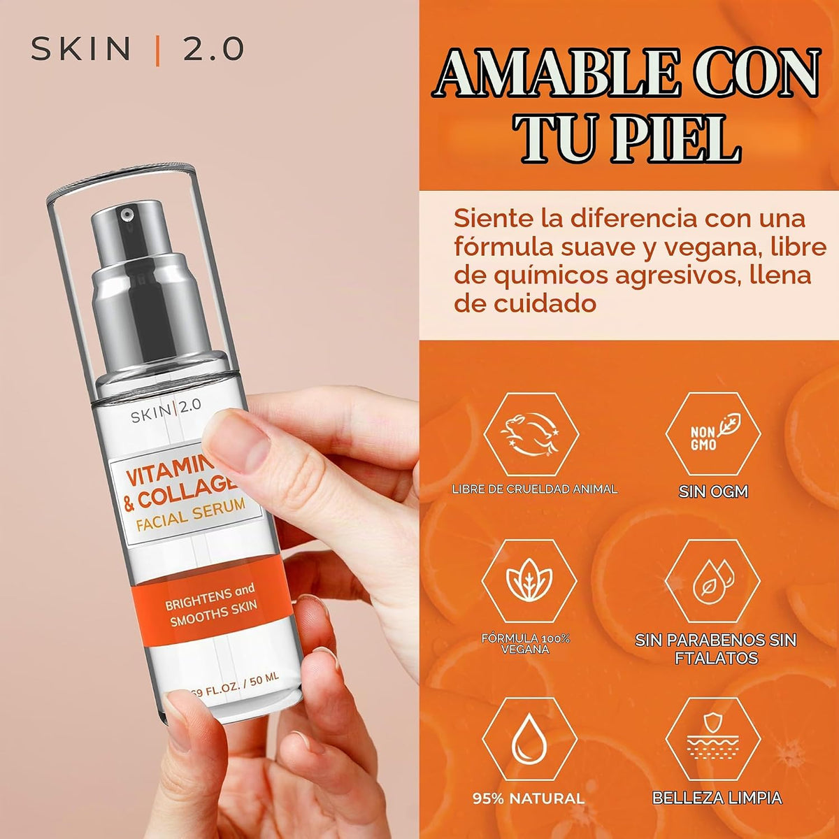 Skin 2.0 Set de suero de vitamina C y colágeno y crema de día, anti...
