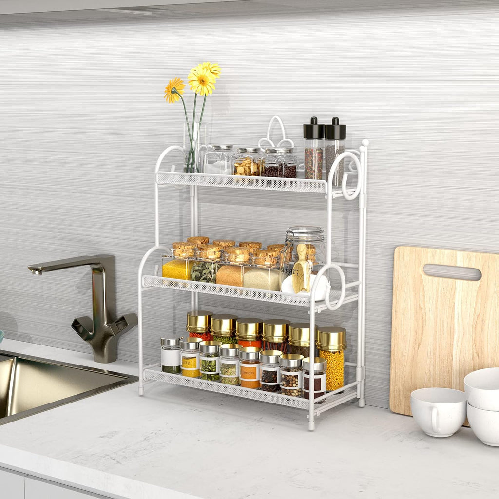 YIUKEA Organizador de mostrador de baño, estante de especias para e...