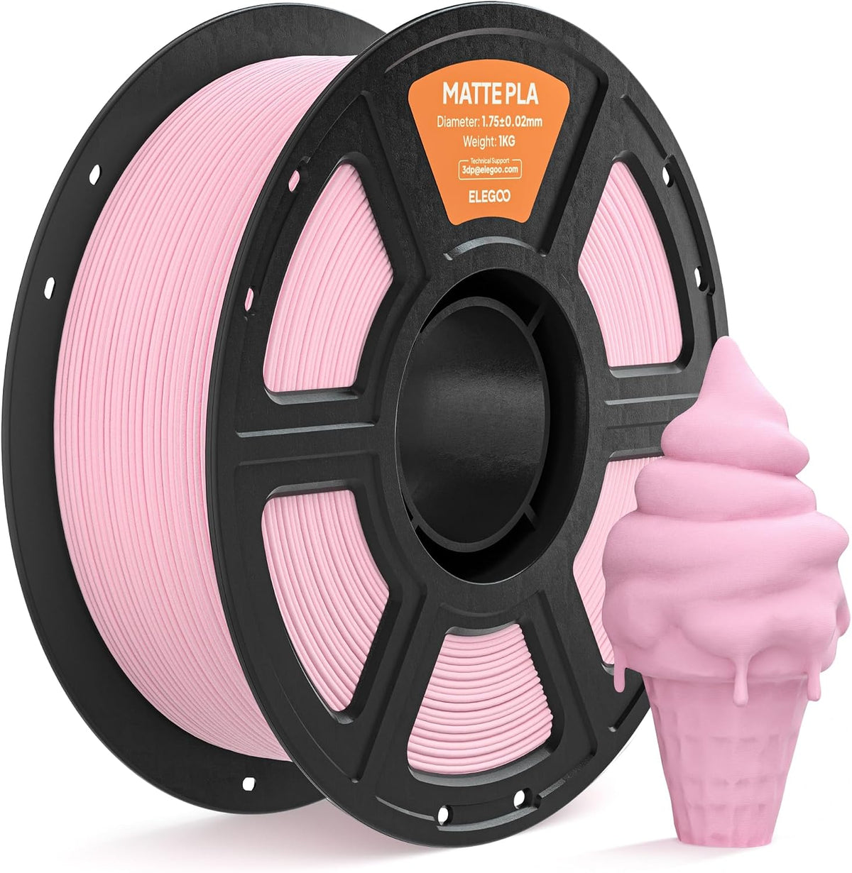 ELEGOO Filamento de impresora 3D PLA mate de 0.07 in, rosa Sakura,...