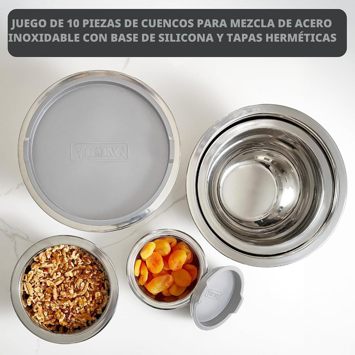 Juego de tazones para mezclar Viking, 10 piezas de utensilios de co...