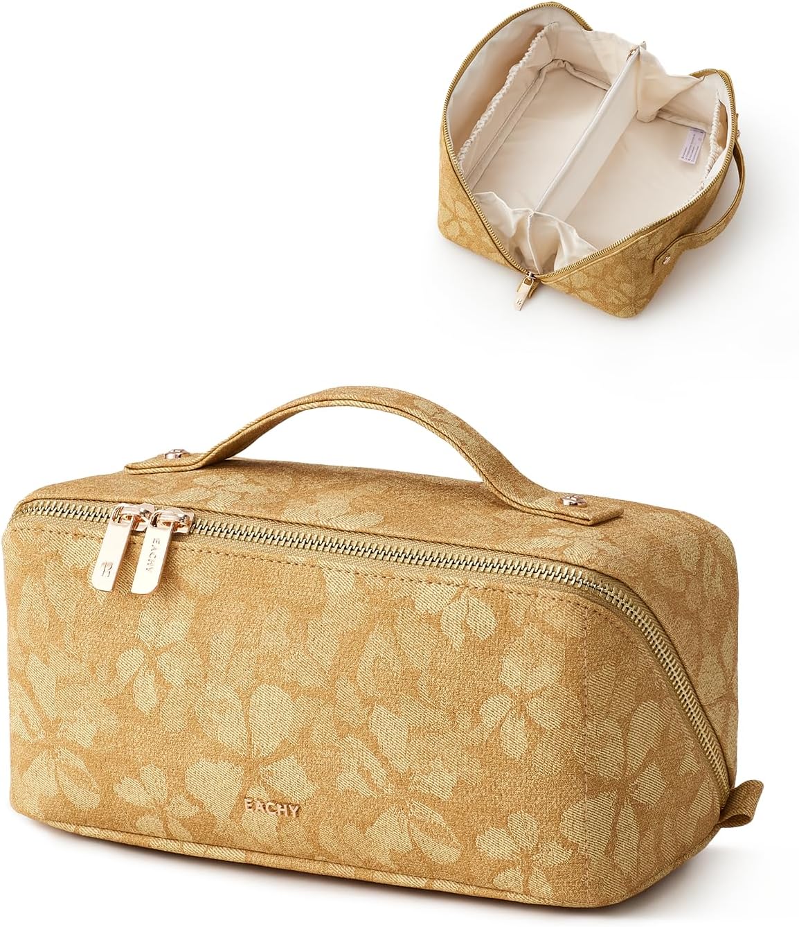EACHY Bolsa de maquillaje de viaje, bolsas de cosméticos de gran ca...