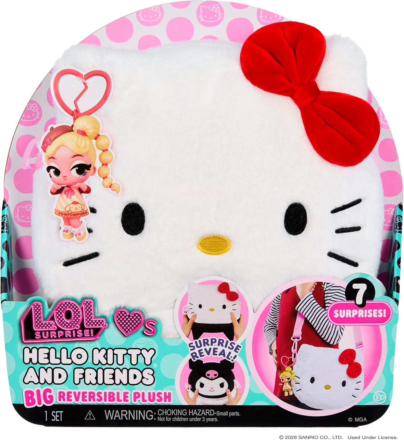 LOL Surprise Loves Hello Kitty and Friends - Peluche reversible gra...