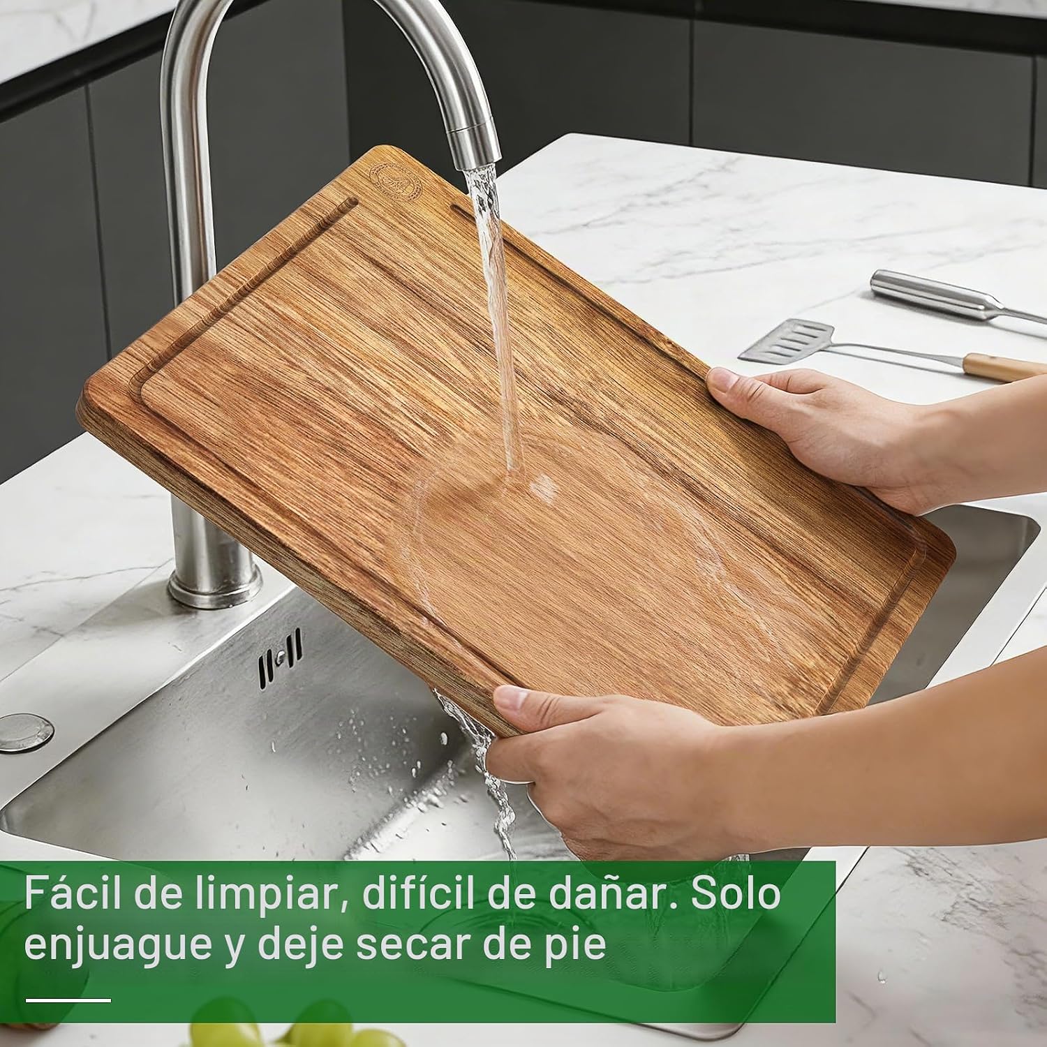 Juego de 3 tablas de cortar de madera de acacia, tablas de cortar n...