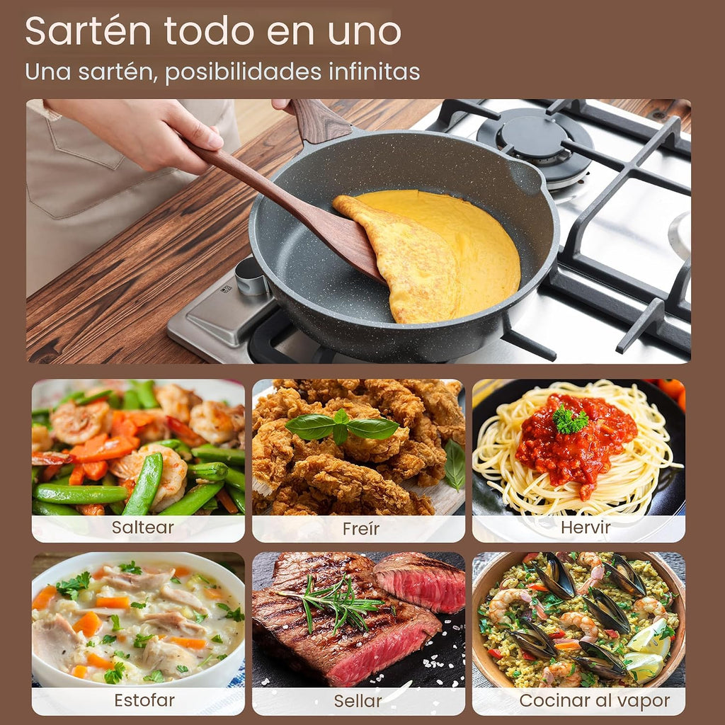 SENSARTE Juego de utensilios de cocina antiadherentes de 16 piezas,...