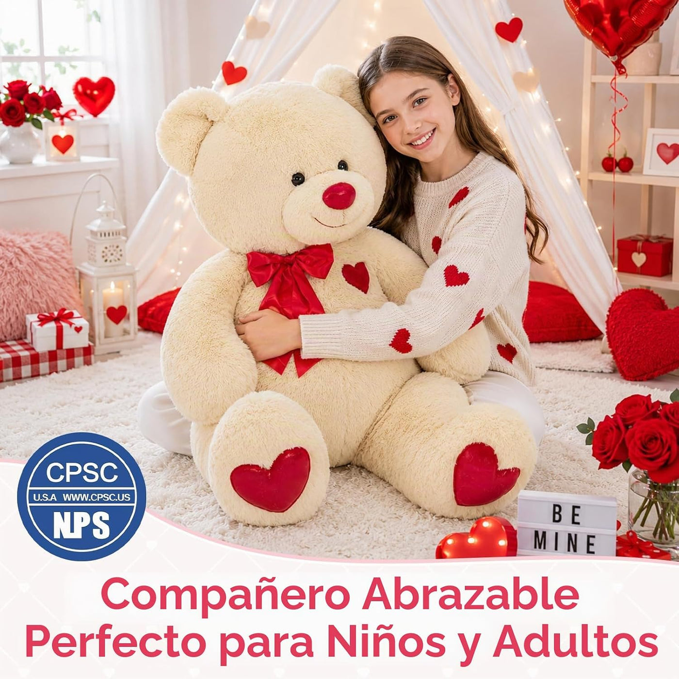 Tezituor Oso de peluche, lindo juguete de peluche de oso, regalos d...
