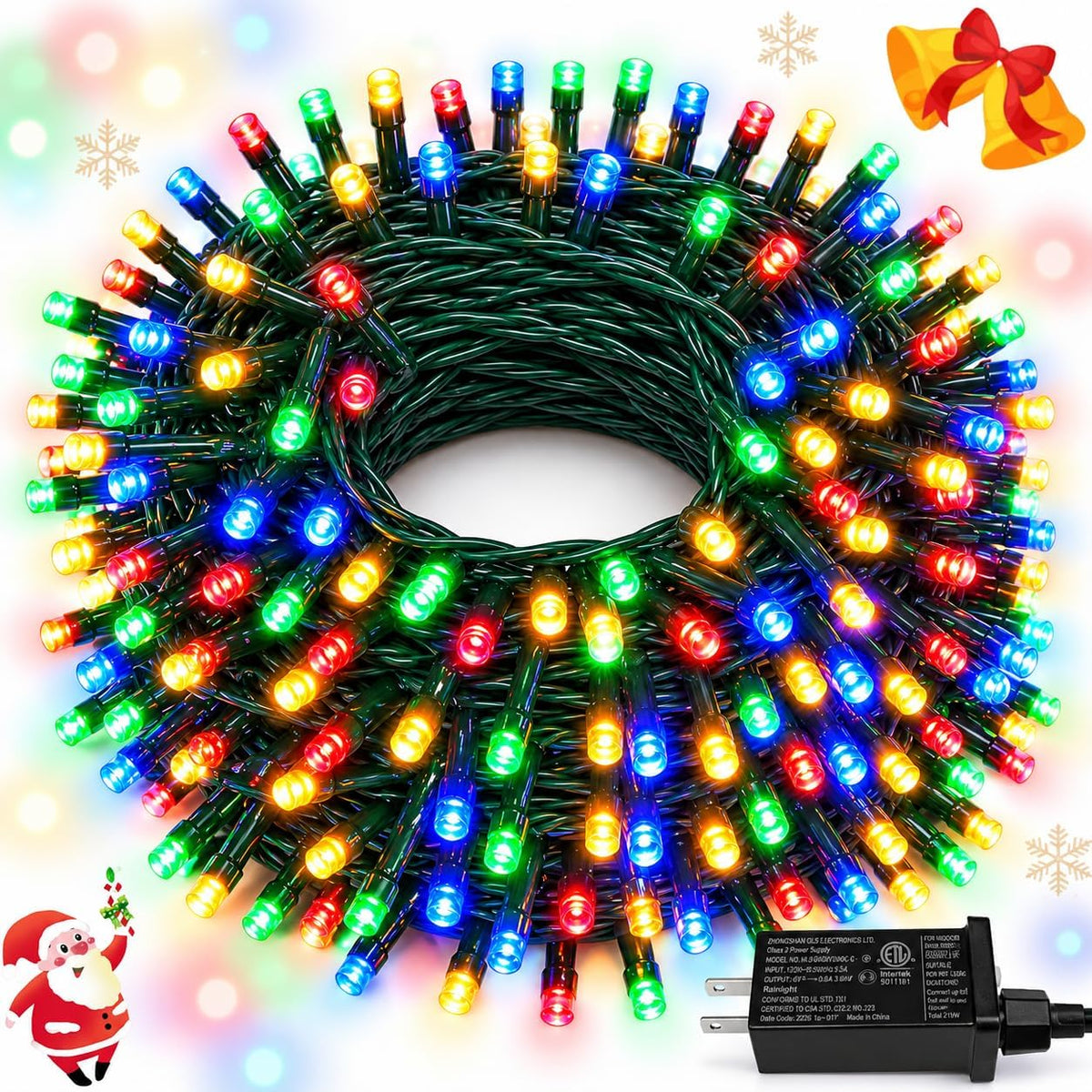BHCLIGHT Guirnalda de luces de Navidad de 240 LED para interiores y...