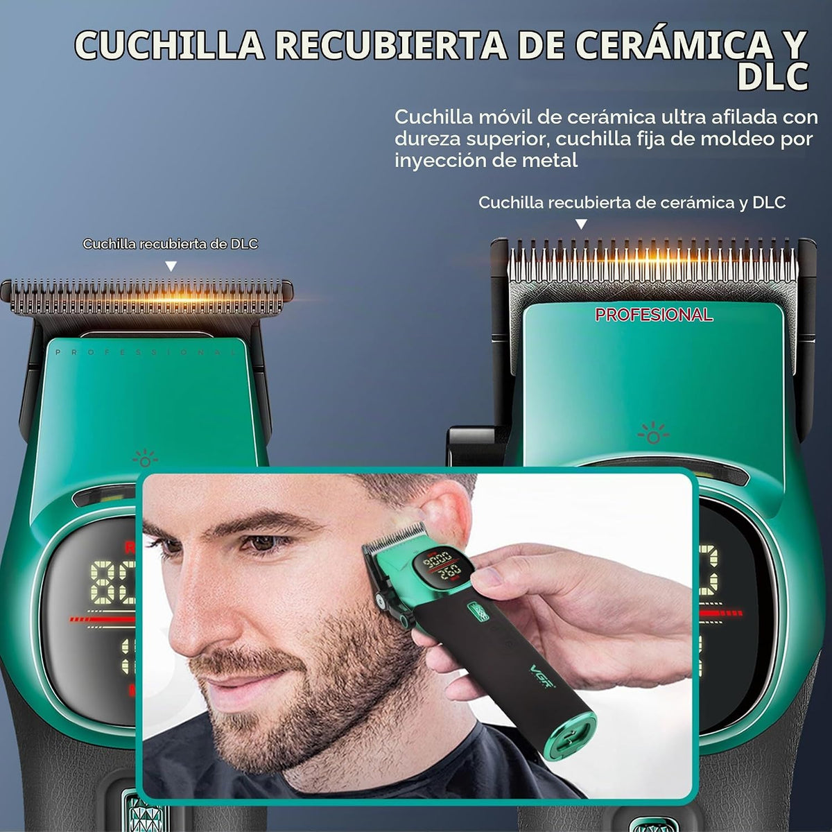 VGR 885 S2 - Kit de cortapelos y recortadores de pelo inalámbricos,...