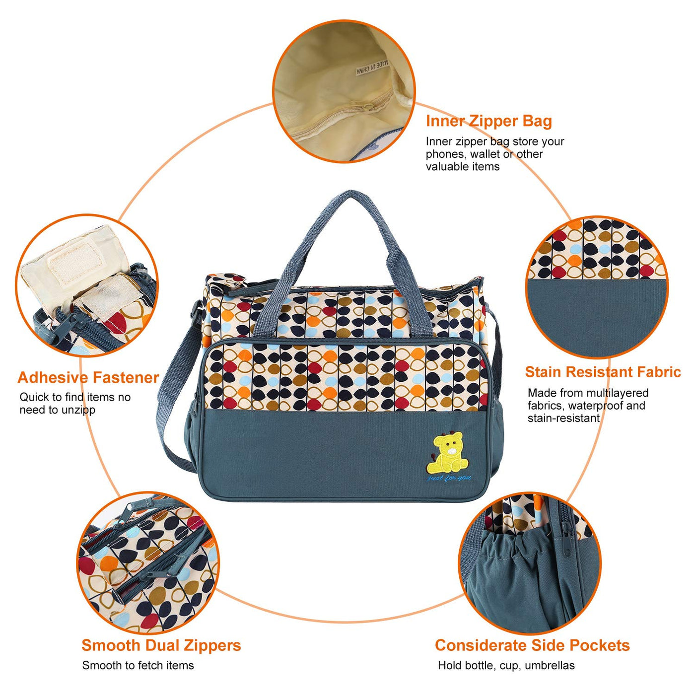 Moclever Juego de 5 Piezas de Bolsa de Pañales Tipo Tote para Artíc...