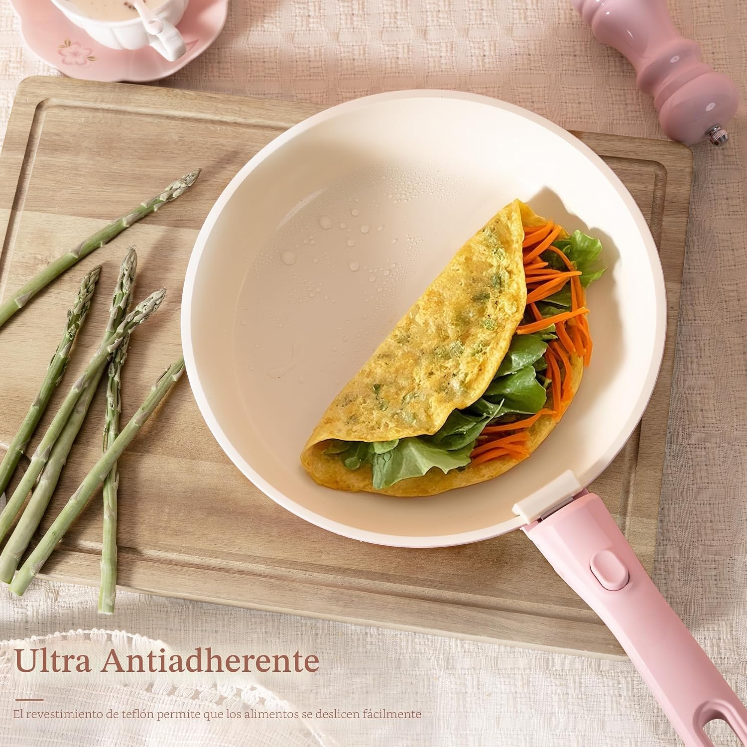 Astercook Juego de 21 ollas y sartenes antiadherentes, juego de ute...