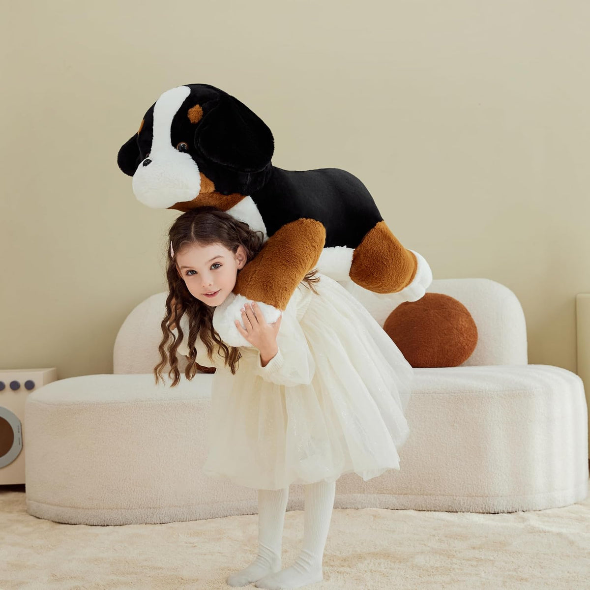 IKASA - Perro de montaña bernese gigante de peluche, juguetes suave...