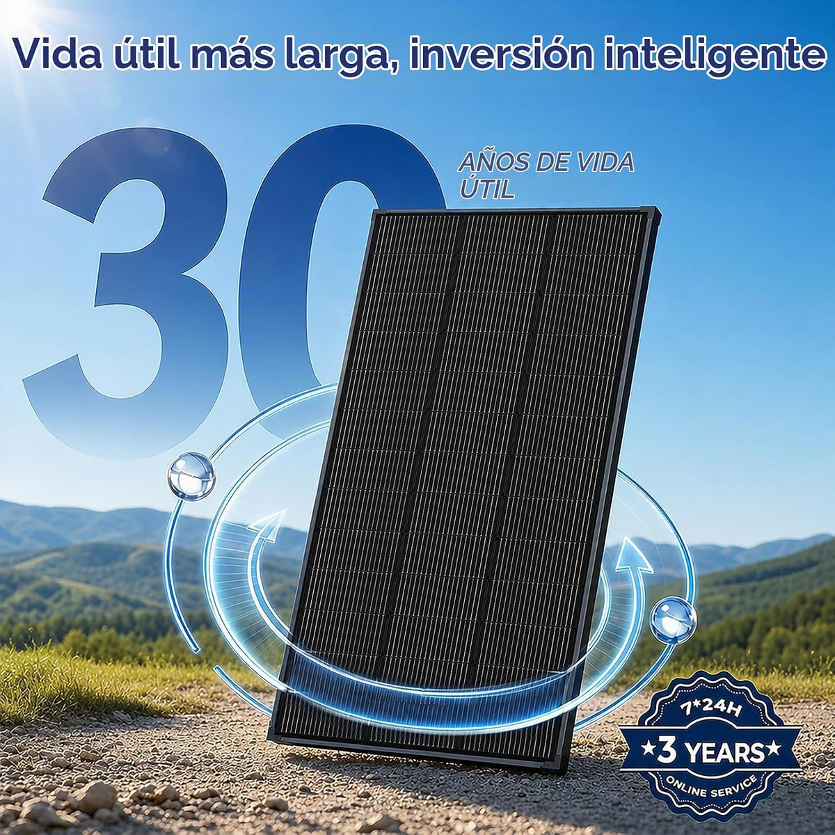 AeternaSol Paneles solares de 1000 W, paquete de 5 paneles solares...