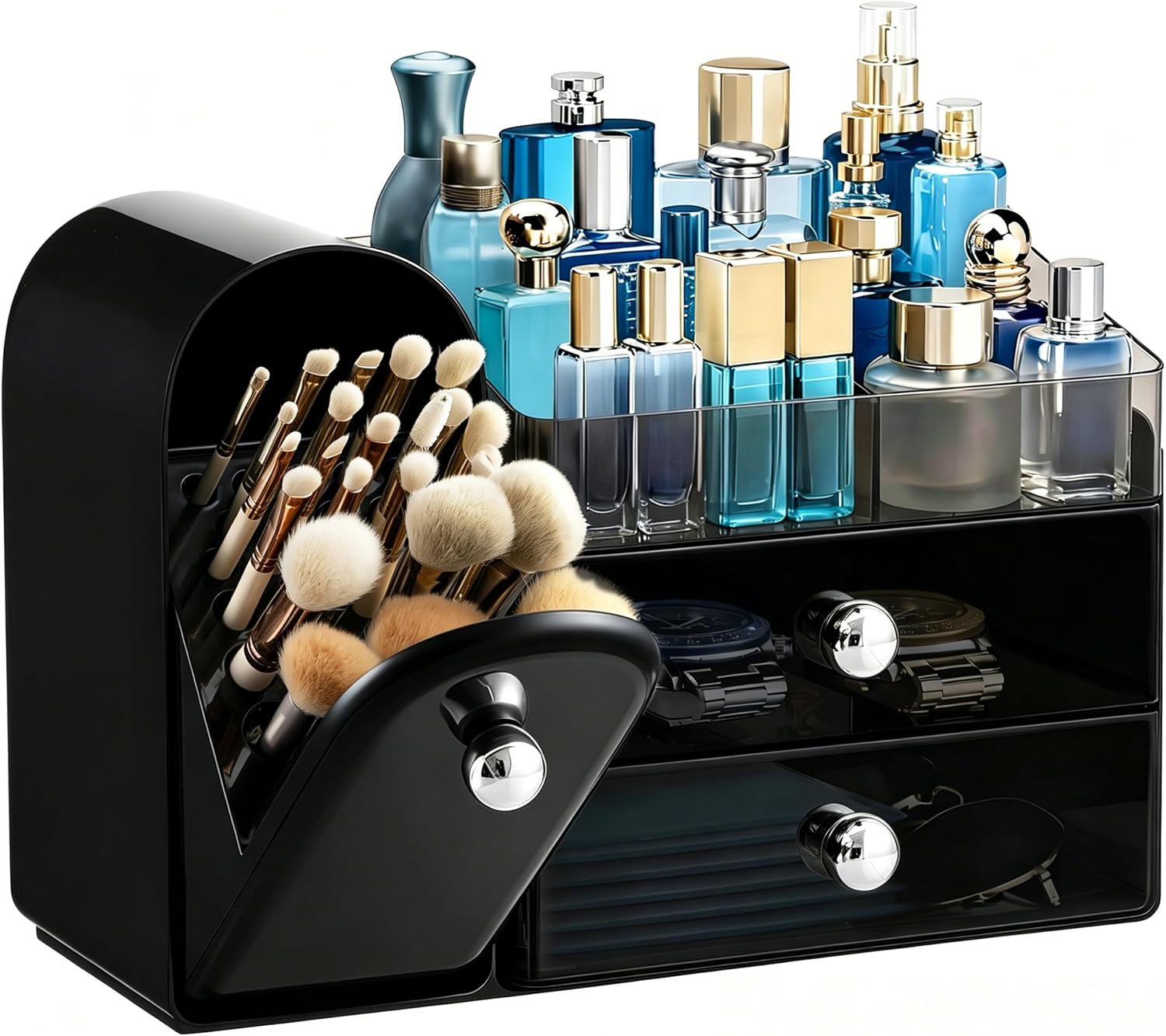 HBlife Organizador de maquillaje para encimera con cajones, organiz...