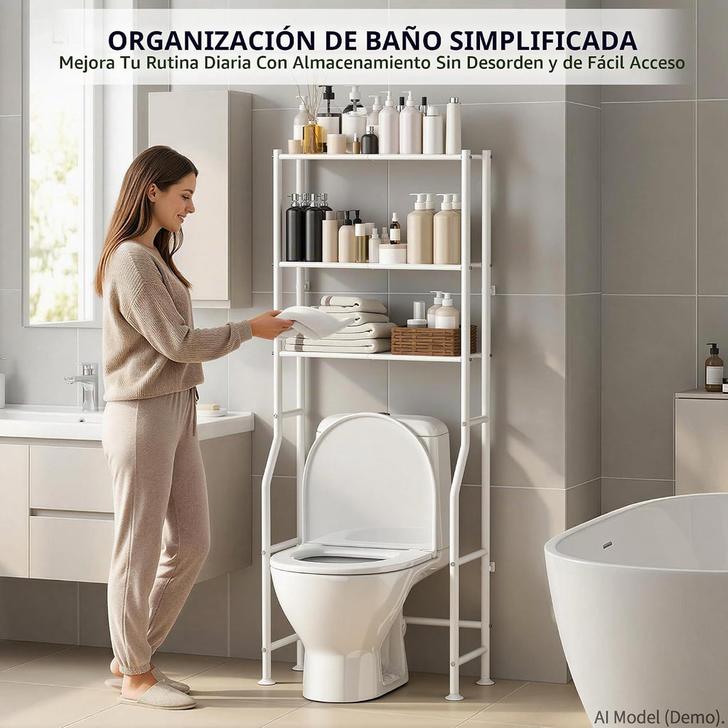 ASCENREST Almacenamiento de inodoro de 3 niveles, antipunta, 64 pul...