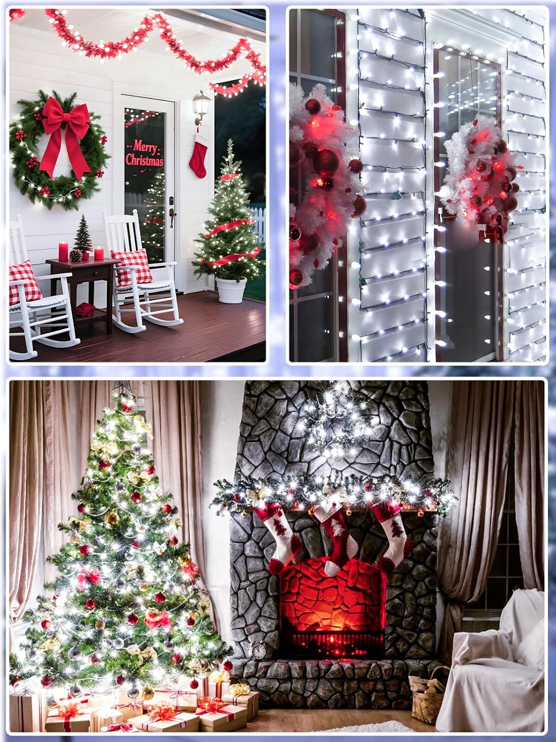 165 pies 500 luces LED de Navidad cadena interior al aire libre imp...
