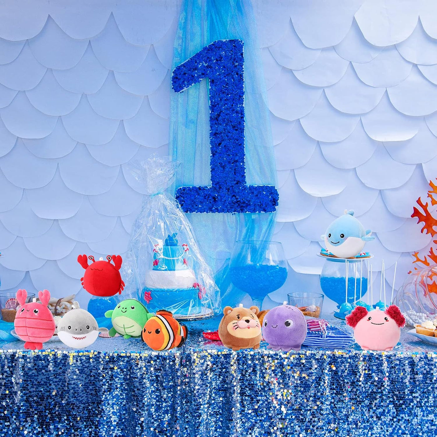 Harrycle 9 mini animales de peluche oceánicos de 3.15 pulgadas, lla...