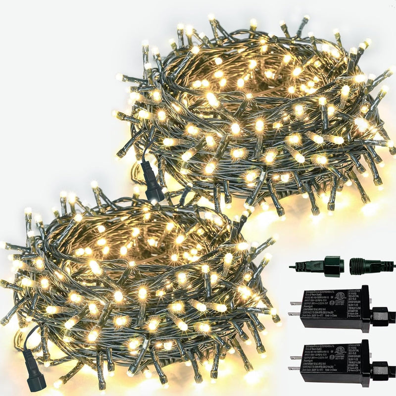 Paquete de 2 tiras de luces de Navidad extensibles para interiores...