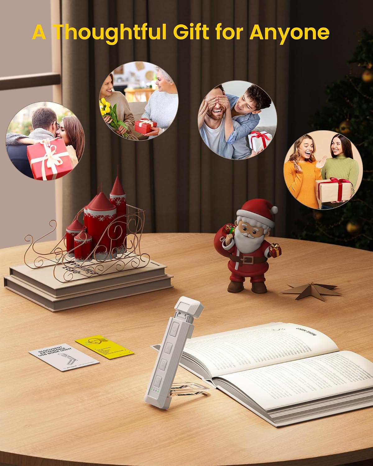Glocusent Luz con clip y luz de libro para leer en la cama