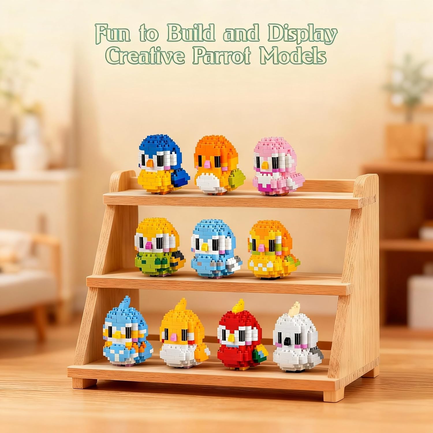 IBLOTIME Micro Parrot Building Sets Pascua Paquete de 10 Mini Bird...
