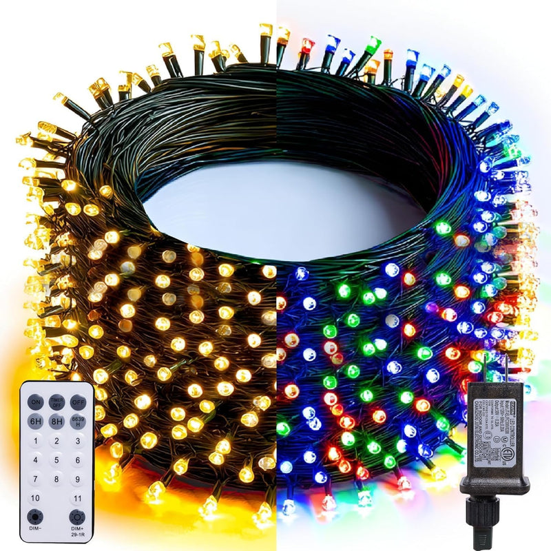 Dazzle Bright 100 pies 300 luces LED de Navidad que cambian de colo...