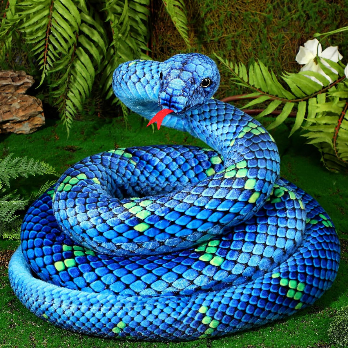 Hiboom Peluche de serpiente gigante de 110 pulgadas, peluche grande...
