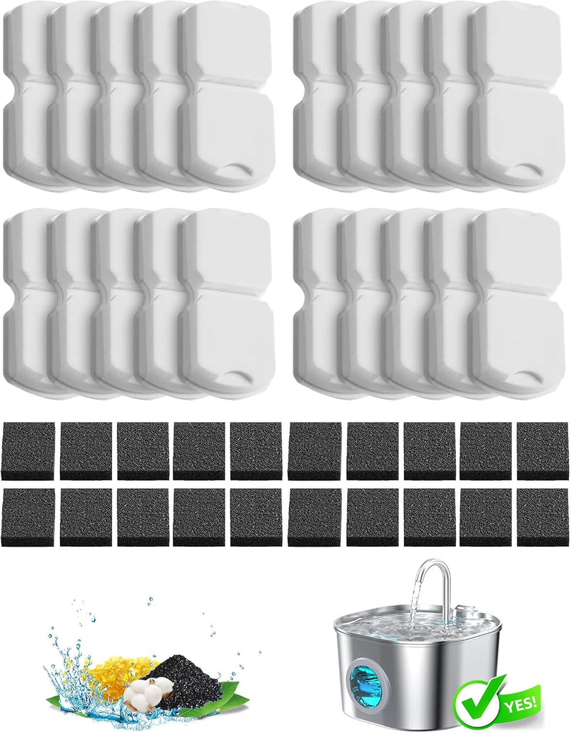 HOOISE Reemplazo del filtro de fuente de agua para gatos: 20 paquet...