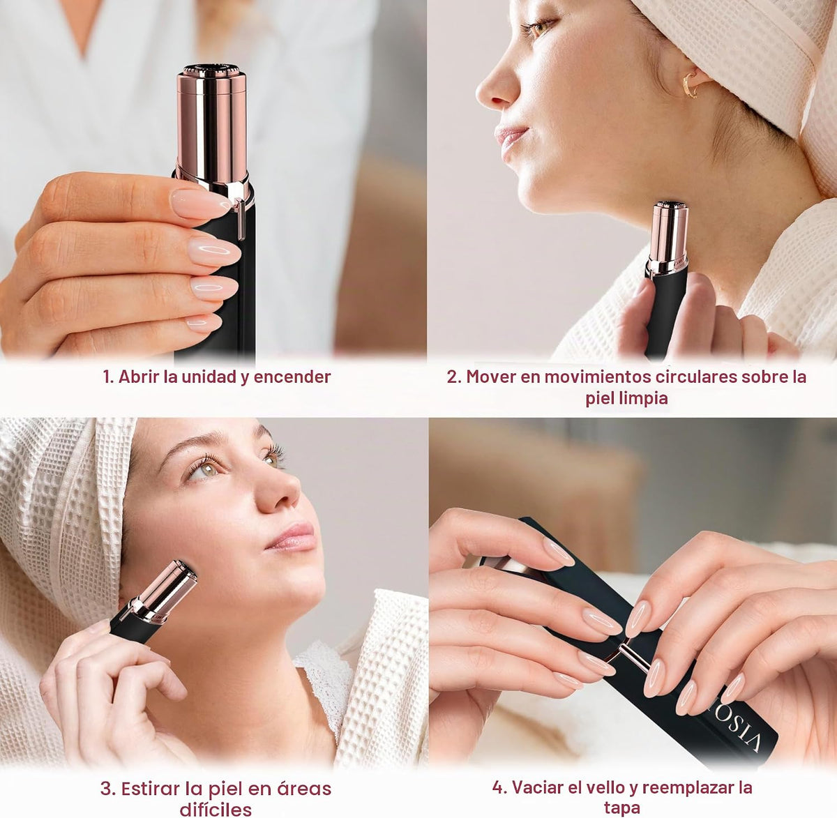 VISOFO Afeitadora facial para mujer, depilación facial, recortadora...