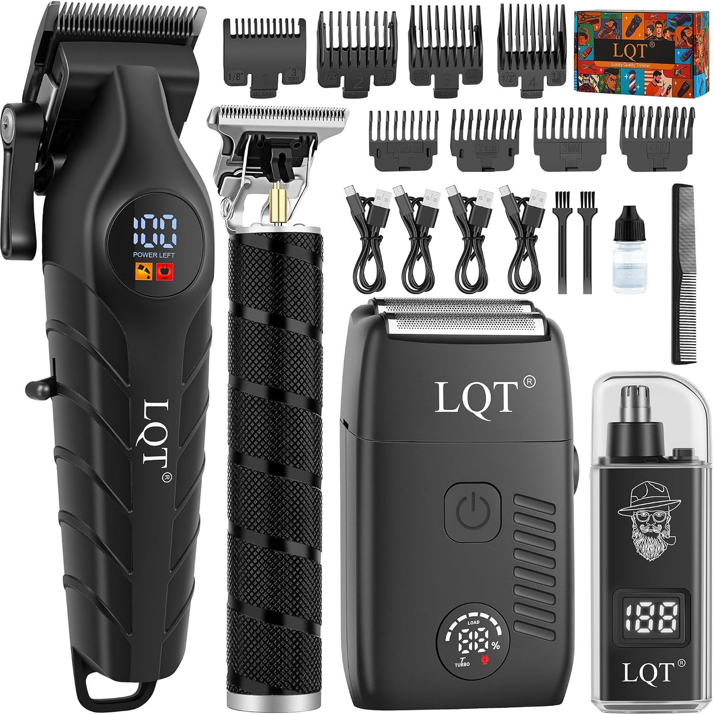 LQT Kit profesional de cortapelos y recortadora inalámbrica para ho...