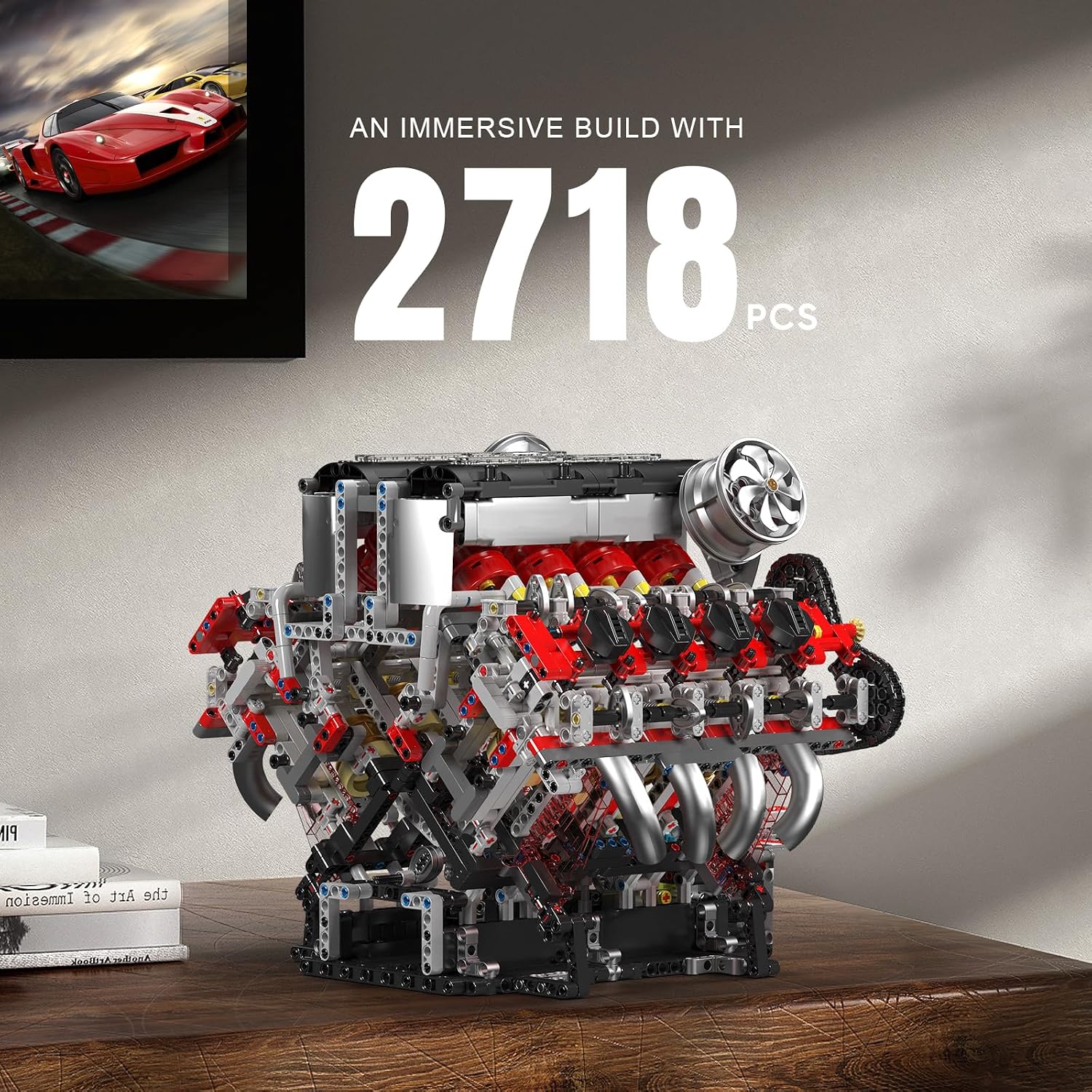 Juegos de bloques de construcción de motor Mold King V8, kit de mod...