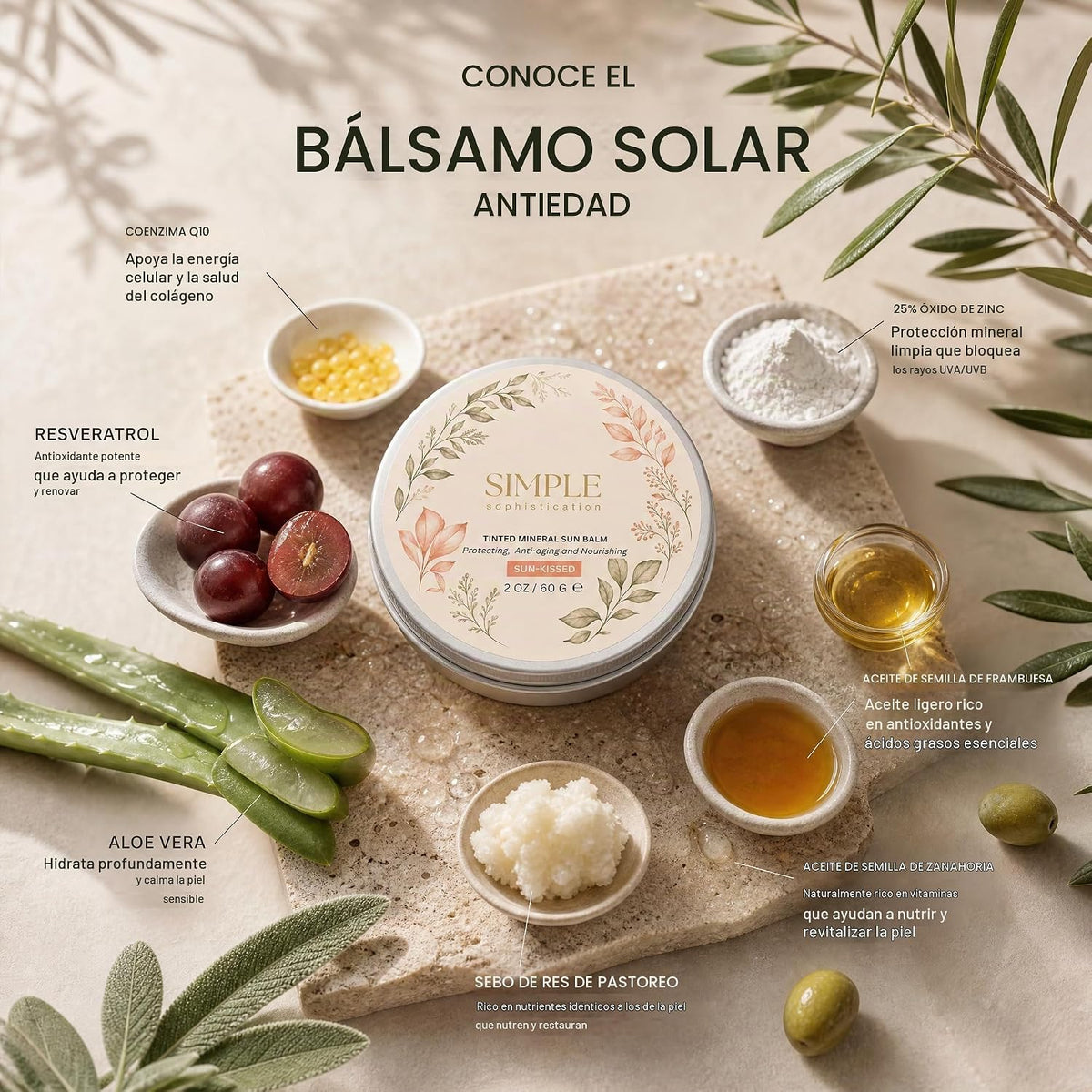 Bálsamo de protección solar mineral tintado para la cara | 25% de ó...