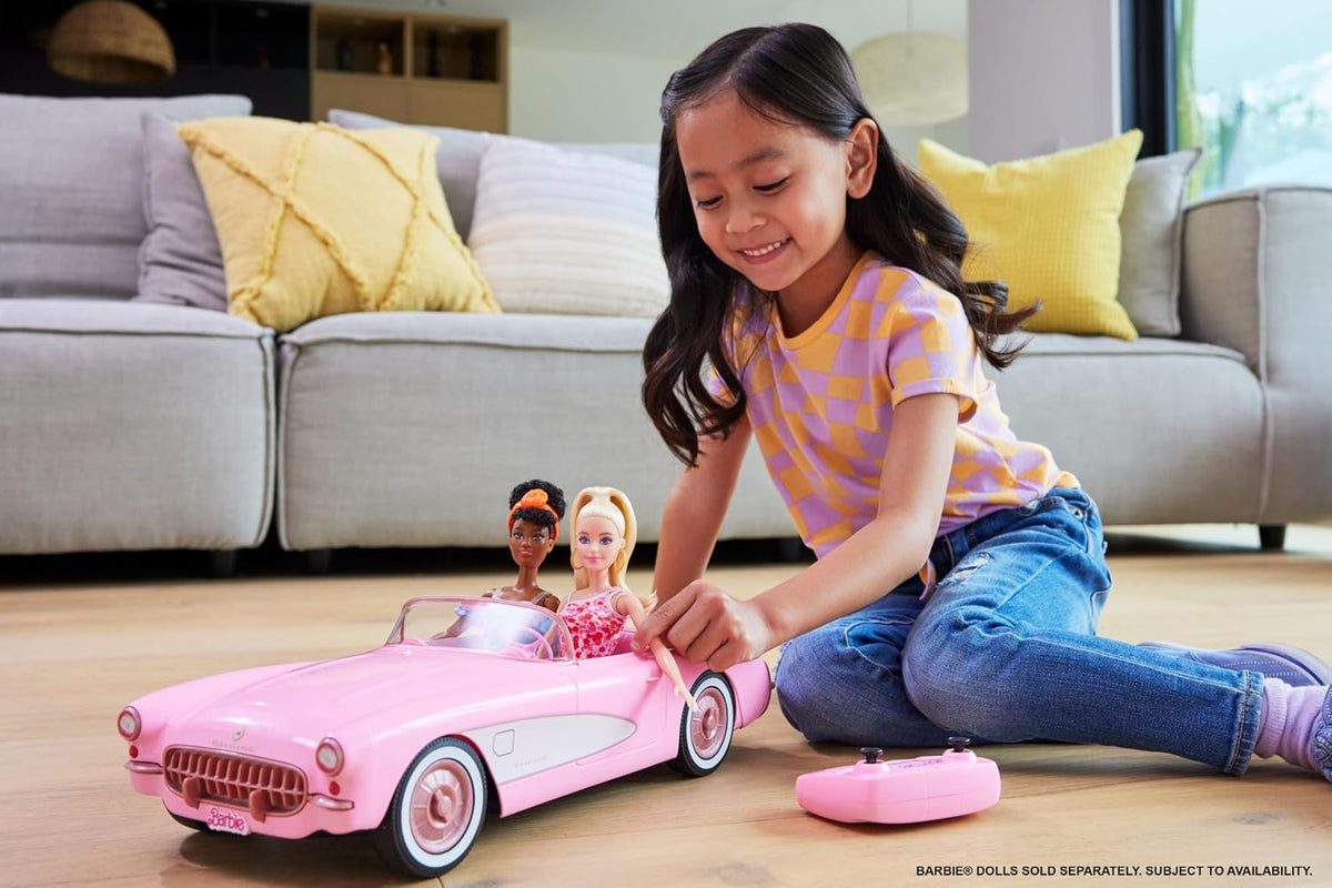 Hot Wheels Barbie RC Corvette de la película, coche de juguete con...