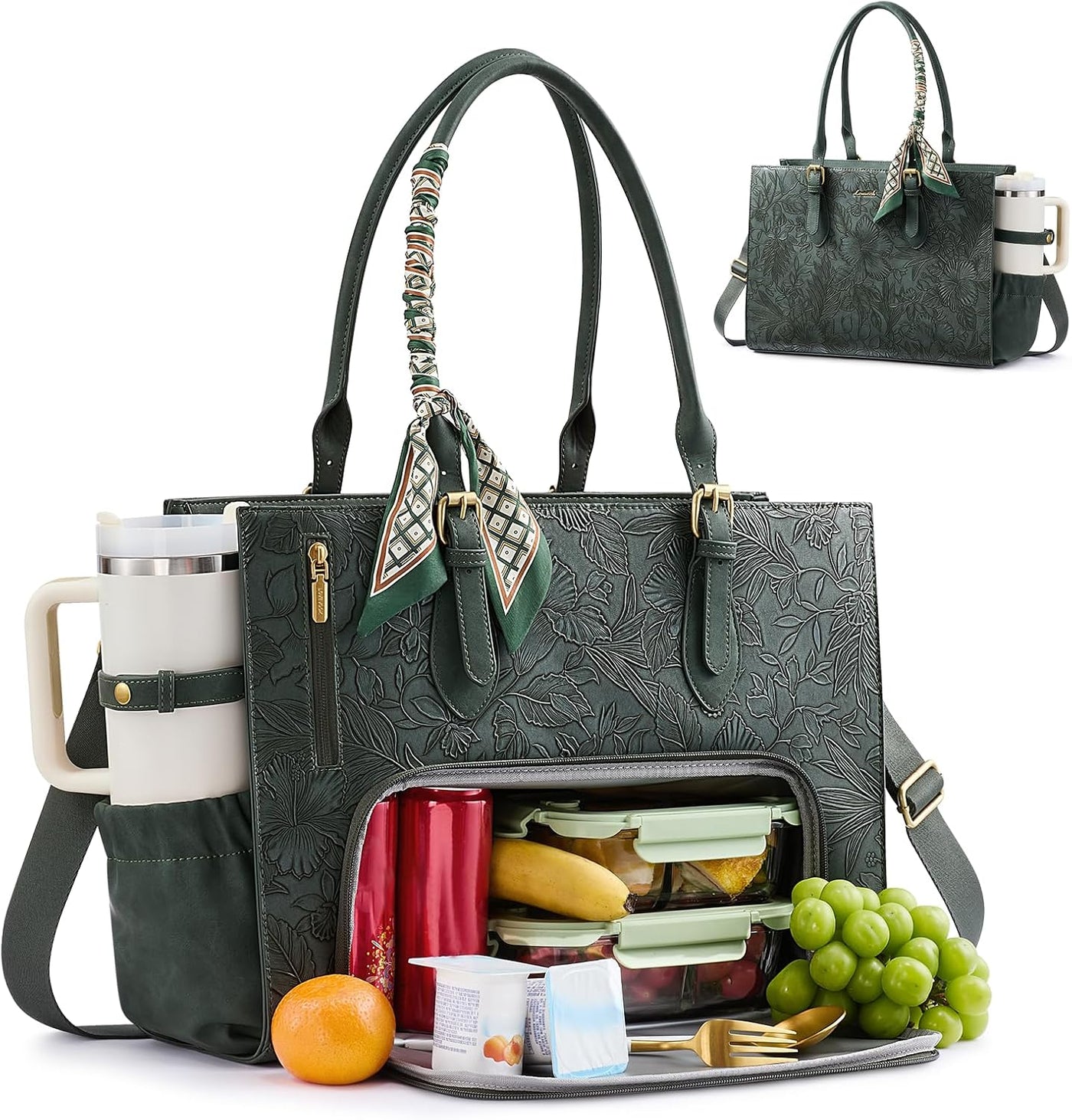 LOVEVOOK Bolsa de almuerzo para mujer, bolsa para laptop de 15.6 pu...