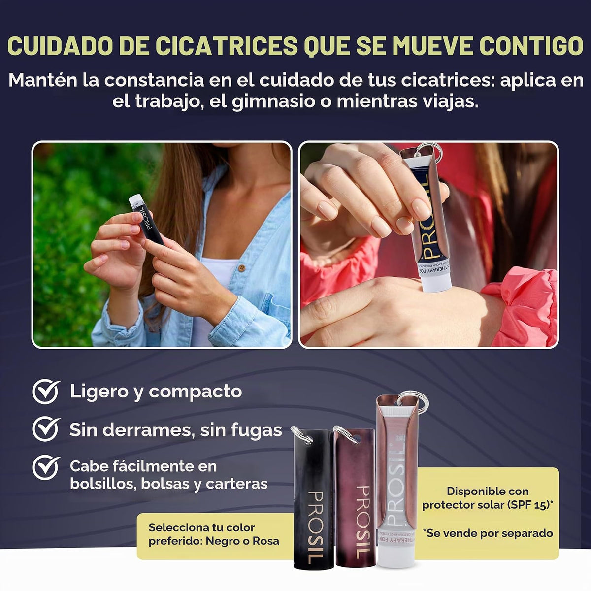 ProSil Elite Carry™ - Barra de gel para cicatrices de silicona, por...