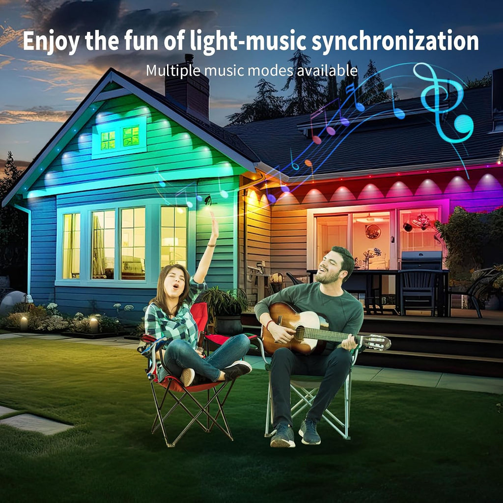 MILADALED Luces exteriores permanentes RGB Smart IC 100FT\/50LEDs D...