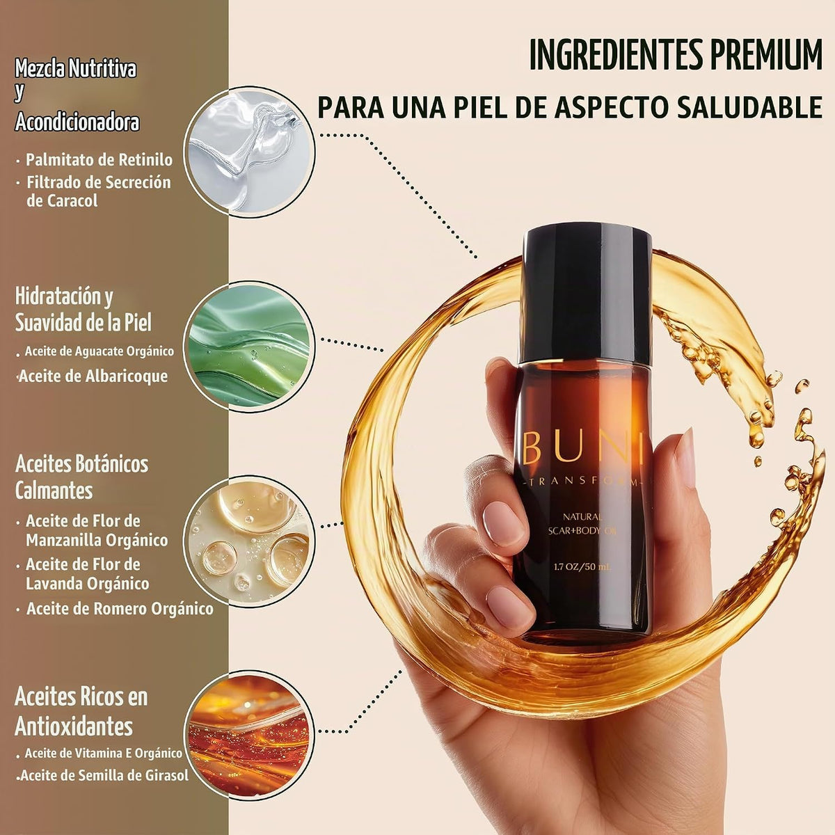 BUNI - Aceite de cicatriz prémium con Gua Sha \u2013 Aceite corpora...