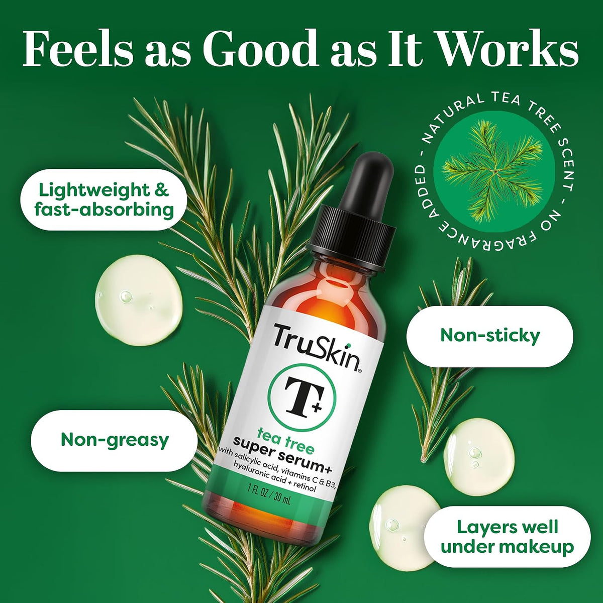 TruSkin Aceite de árbol de té para tratamiento del acné para la car...
